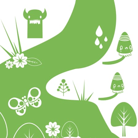 Sticker Flora and Fauna 1 Green materiale plastico carta verde - Domestic