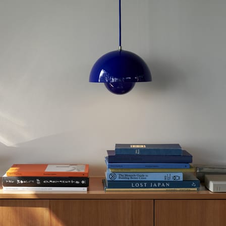 Suspension FlowerPot VP1 métal bleu / Ø 23 cm - By Verner Panton, 1968 - &tradition