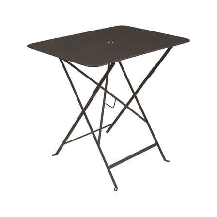 Table pliante Bistro métal marron / 77 x 57 cm - 4 personnes / Trou parasol - Fermob