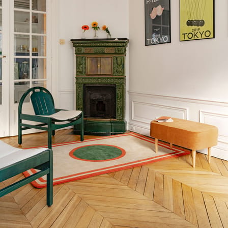 Tapis Tennis Court / 300 x 200 cm - Laine tuftée main - COLORTHERAPIS