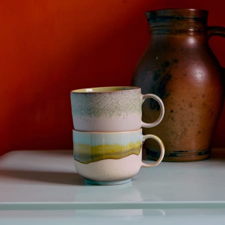Tasse à thé 70s ceramics céramique multicolore / Set de 2 - 42,5 cl - HK LIVING