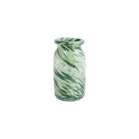 Splash Roll Neck Small Vase glass green / Ø 11.3 x H 20.5 cm - Hand-made - Hay