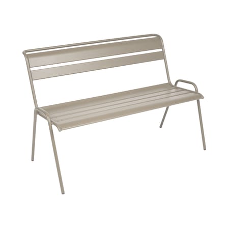 Banc avec dossier Monceau métal beige / 2 à 3 places - L 116 cm - Fermob