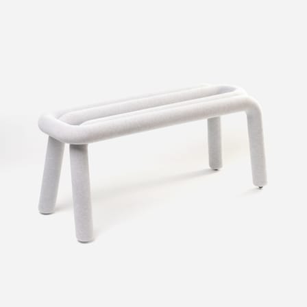 Banc rembourré Bold tissu gris clair / L 100 cm - Moustache