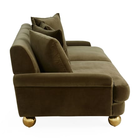 Canapé droit Greenwich vert / L 220 cm - Velours - Jonathan Adler