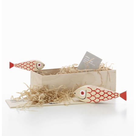 Decorazione Wooden Dolls - Mother Fish & Child legno rosso / By Alexander Girard, 1952 - Vitra