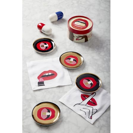 Set de 4 dessous de verre Full Dose céramique / Porcelaine - Jonathan Adler
