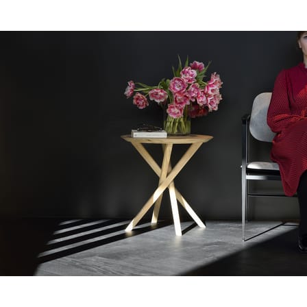 Mikado End table natural wood / Solid oak - Ø 50 cm - Ethnicraft
