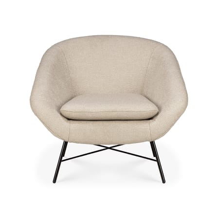 Fauteuil rembourré Barrow tissu blanc beige - Ethnicraft