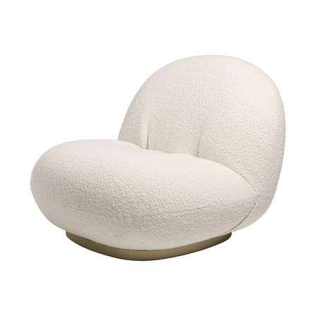 Fauteuil rembourré Pacha tissu blanc / Pierre Paulin - Réédition 1975 - Gubi
