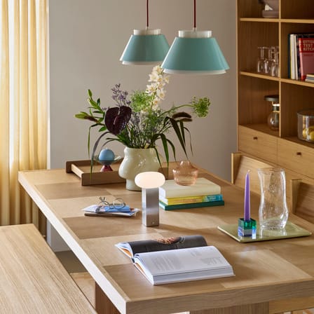 Lampada senza fili ricaricabile Low LED vetro metallo / H 20 cm - HÜBSCH