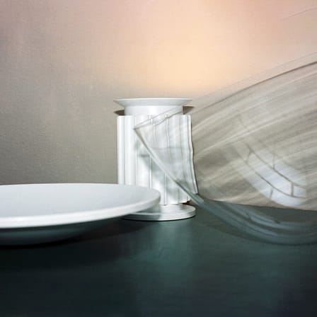 Lampe de table Taccia LED verre blanc / H 64,5 cm - Castiglioni, 1962 - Flos