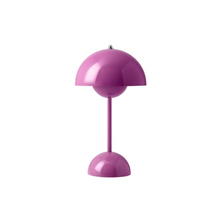 Lampe sans fil rechargeable Flowerpot VP9 plastique rose / Ø 16 x H 29 cm - Verner Panton, 1968 - &tradition