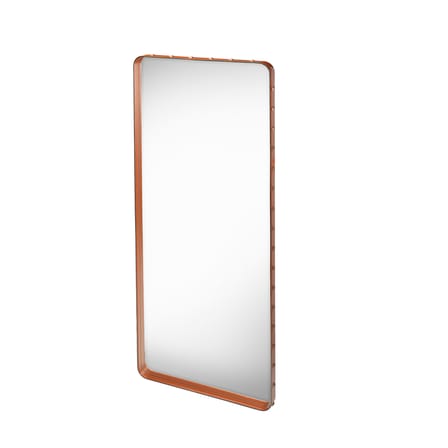Miroir mural Adnet cuir marron / 180 x 70 cm - Réédition 50' - Gubi