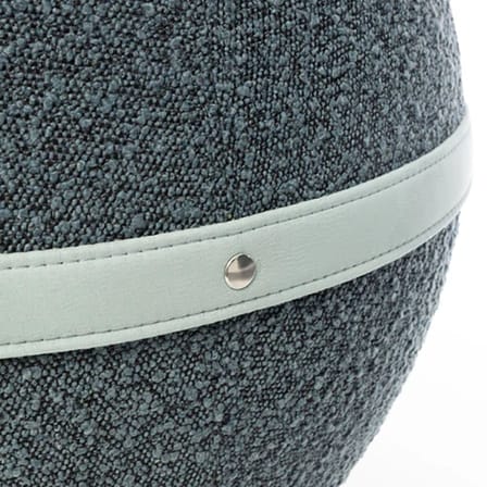 Pouf Bouclette Regular bleu / Ergonomique - Ø 55 cm / Laine bouclette - BLOON PARIS