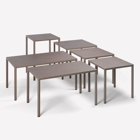 Piave Rectangular table composite material beige / 120 x 70 cm - Textured laminate - NARDI