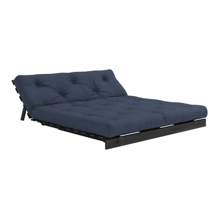 Schlafcouch Roots holz blau / B 160 cm - 3 Positionen / Schwarz Struktur - KARUP DESIGN