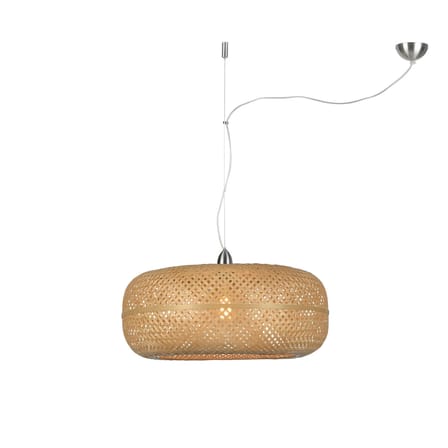 Suspension Palawan fibre végétale beige bois naturel / Bambou - Ø 60 cm - GOOD&MOJO