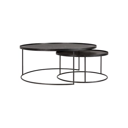 Tables gigognes  bois noir / Ø 93 x H 38 cm + Ø 61 x H 31 cm - Ethnicraft