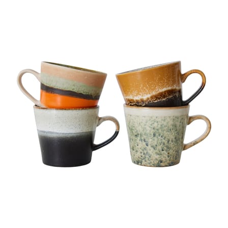 Set de 4 tasses à cappuccino 70s ceramics / 33 cl - HK LIVING