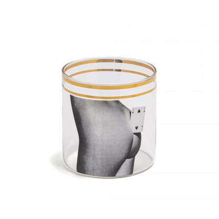 Verre Toiletpaper - Two of spades verre multicolore / H 8,5 cm - Seletti