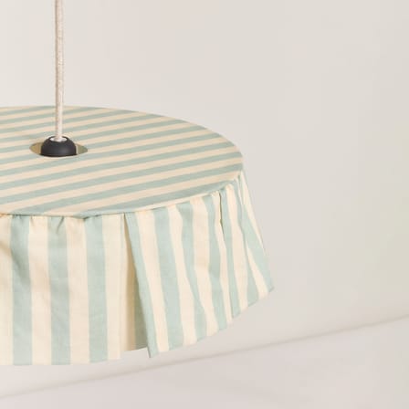 Abat-jour Vibes tissu bleu / Ø 40 x H 12 cm - Voile de coton - NOBODINOZ