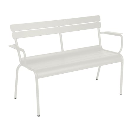 Banc avec dossier Luxembourg métal gris / 2 places - L 131 cm - Fermob