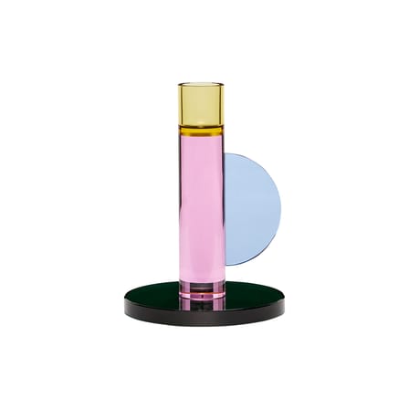 Bougeoir Astro verre rose - HÜBSCH
