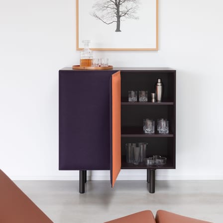 Buffet Tacito violet / L 100 x H 107 cm - Portes en feutre - Magis