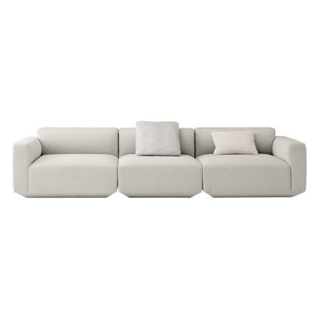 Canapé droit Develius D tissu gris / 4 places - L 309 cm - &tradition