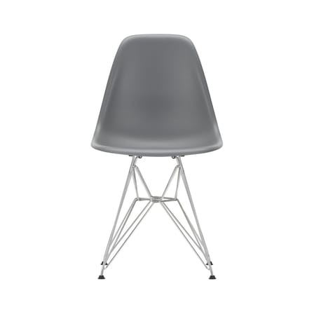 RE DSR - Eames Plastic Side Chair Chair plastic material grey / (1950) - Chrome legs / Recycled - Vitra