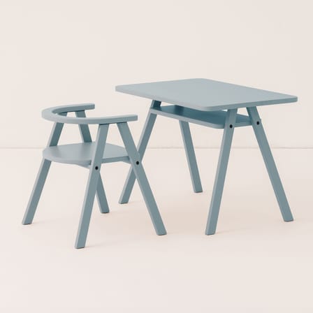 Chaise enfant Growing Green bois bleu - NOBODINOZ