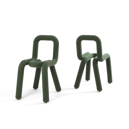Chaise rembourrée Bold tissu vert - Moustache