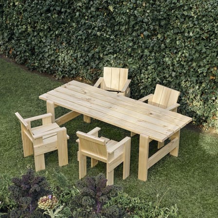 Fauteuil de repas Crate Outdoor bois noir / Gerrit Rietveld, 1934 - Hay