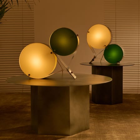 Lampe de table Coppia métal vert / L 54 cm - Gubi