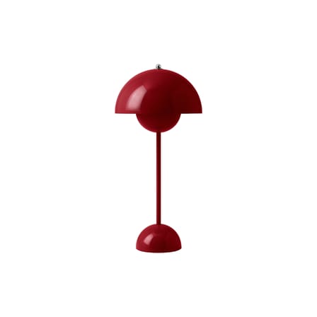 Lampe de table Flowerpot VP3 métal rouge / H 50 cm - By Verner Panton, 1968 - &tradition