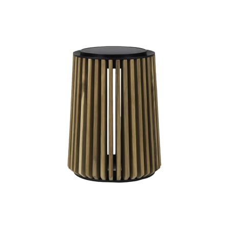 Lampe solaire d'extérieur Maya Small bois naturel / Ø 27 x H 34 cm - Teck recyclé - Vincent Sheppard