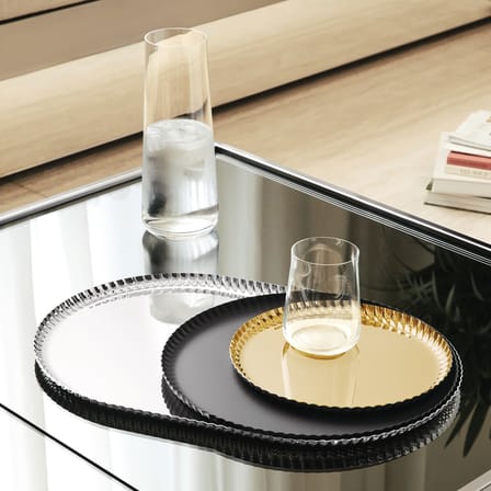 Plateau Pleats métal noir / 46 x 31 cm - Alessi