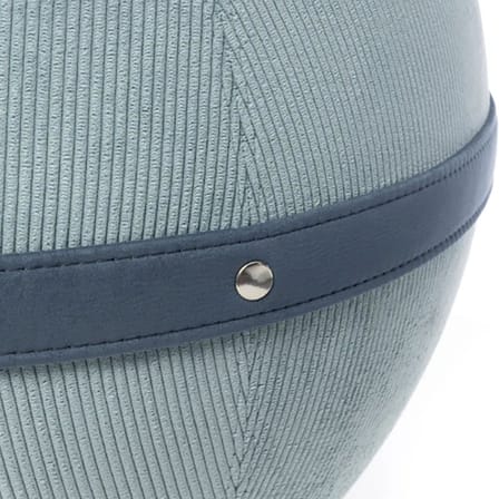 Pouf Côtelé Regular bleu / Ergonomique - Ø 55 cm / Velours côtelé - BLOON PARIS