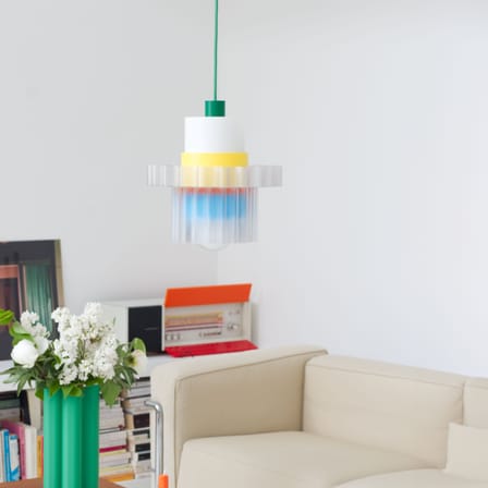 Sospensione Gigi n°5 materiale plastico multicolore / Ø 28 x H 31 cm - Plastica riciclata / Made in France - Warren & Laetitia