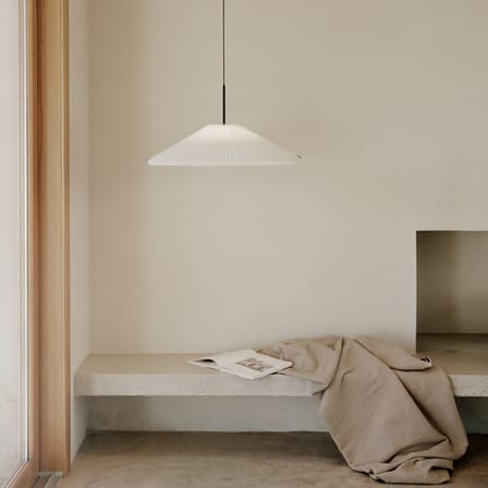 Suspension Nebra Small tissu blanc / LED - Abat-jour ajustable Ø 40 à 75 cm / Seconde vie - NEW WORKS