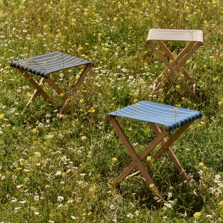 Tabouret pliant Outdoor Market tissu bleu / Jasper Morrison - Hay