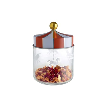 Bocal hermétique Circus métal verre rouge blanc transparent / 75 cl - Alessi