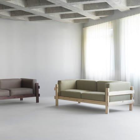 Canapé droit Kube tissu gris / L 220 cm - Normann Copenhagen