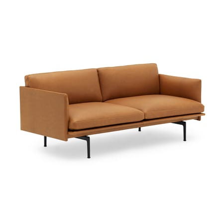 Canapé 2 places Outline cuir marron / L 170 cm - Muuto