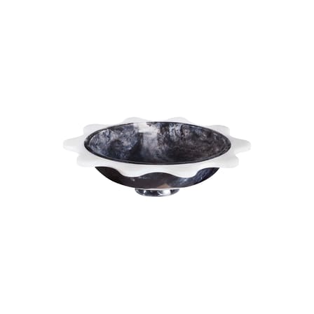 Tischgesteck Como plastikmaterial schwarz / Obstschale – Marmor-Optik - Jonathan Adler