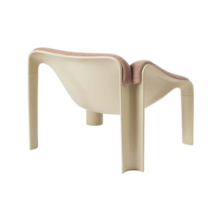 Fauteuil rembourré F300 tissu rose / Pierre Paulin, réédition 1965 - Gubi