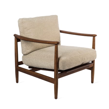 Fauteuil rembourré Todd tissu bois beige / Tissu bouclé - POLSPOTTEN