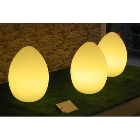 Lampe de table Uovo Medium verre blanc / Ø 27 x H 44 cm - Ben Swildens, 1972 - Fontana Arte