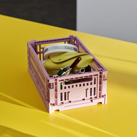 Panier Colour Crate plastique rose Small / 17 x 26,5 cm - Recyclé - Hay